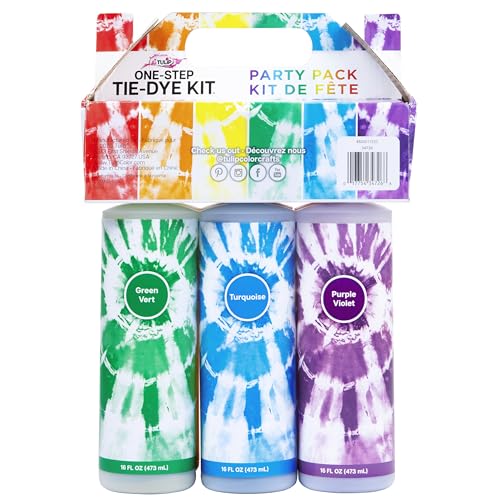 Tulip One-Step Tie-Dye Kit Extra Large Block Party 16 oz Easy Squeeze Bottles, All-in-1 Kit for Group Activity Tie-Dye, 6, Vibrant Colors