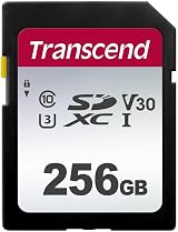 Transcend SDC300S 256GB SDXC Card C10 U3 V30 100MB/s Read 40MB/s Write