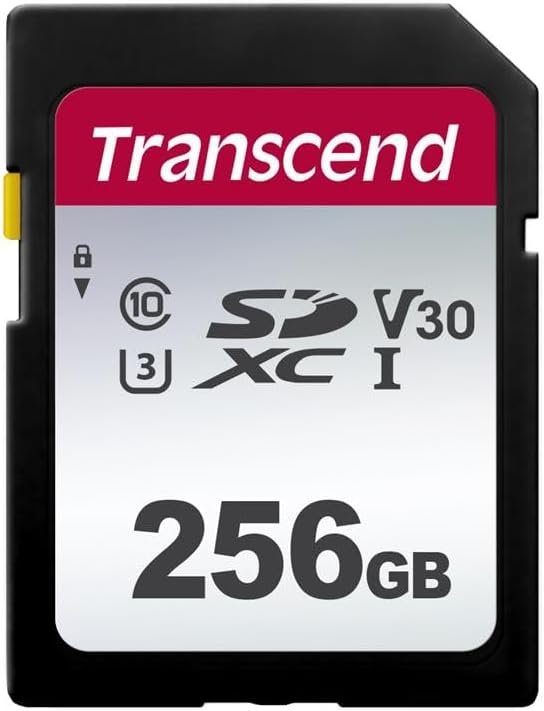 Transcend SDC300S 256GB SDXC Card C10 U3 V30 100MB/s Read 40MB/s Write
