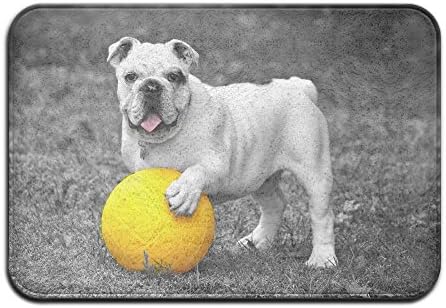 Reteone Pit Bull Playing Balls Pattern Doormats Entrance Mat Non-slip Indoor Outdoor Floor Door Rug Bathroom Mats Home Decor