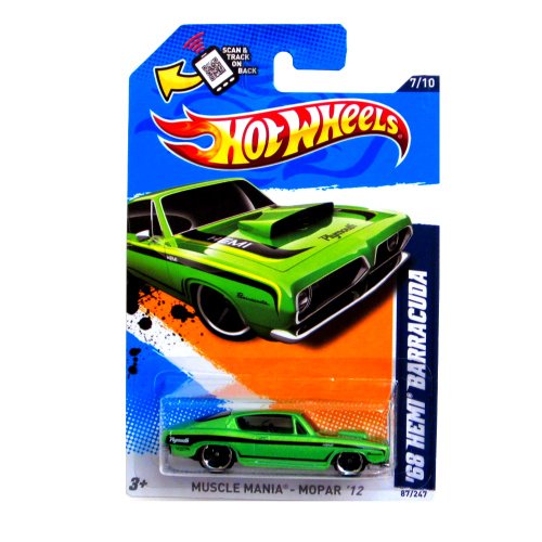 2012 Hot Wheels Muscle Mania - Mopar '68 Hemi Barracuda Green #87/247
