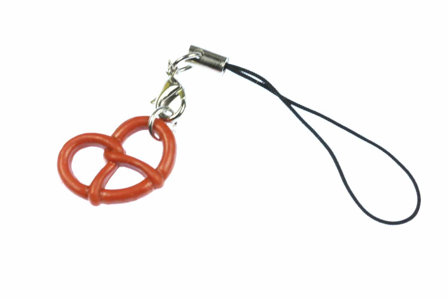 Miniblings Pretzel Mobile Cell Phone Charm Pendant Wiesn Oktoberfest Brown Jewelry