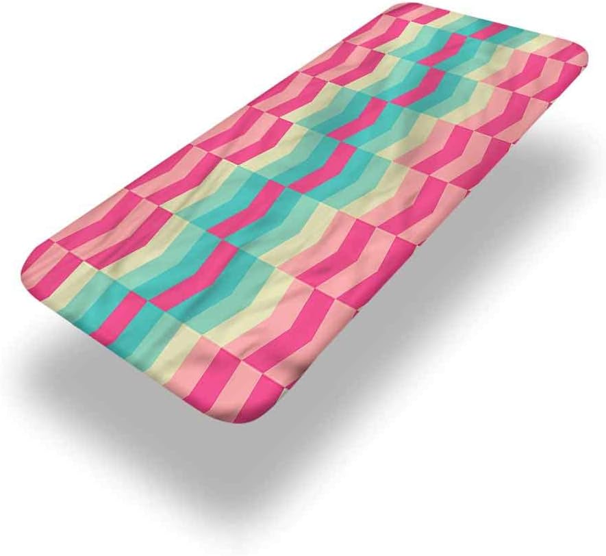 LCGGDB Geometric Polyester Picnic Table Fitted Tablecloth Cover,Retro Mexican Boho Flora Elastic Edged Picnic Table Covers,30in x 72in (6ft),for Travel Christmas Picnics Parties Outdoor