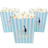 "Soon to Pop" Popcorn Favor Box for Baby Shower Party, Small Size, 20 Count by Chloe Elizabeth (Baby Blue)