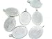 20 CleverDelights Oval Pendant Trays - Shimmering Silver Color - 22 x 30 mm - Pendant Blanks Cameo Bezel Settings - Custom Jewelry Making