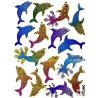 Fish colorful Dolphin Aquarium Ocean Animal sticker decal Metallic Glitter 1 sheet Dimensions: 13,5 cm x 10 cm