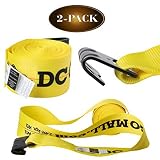 2 Winch Straps, 4" x30' Flatbed Trailer Strap Tie Downs w/Flat Hooks, Heavy Duty Cargo Straps for Flatbeds, Trailers, and Trucks | Ratchet NOT Included.