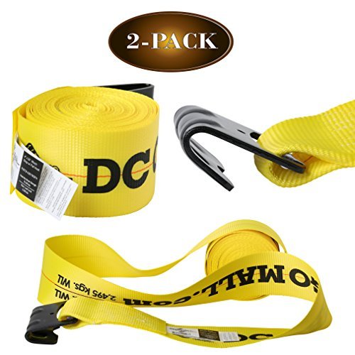 2 Winch Straps, 4" x30' Flatbed Trailer Strap Tie Downs w/Flat Hooks, Heavy Duty Cargo Straps for Flatbeds, Trailers, and Trucks | Ratchet NOT Included.