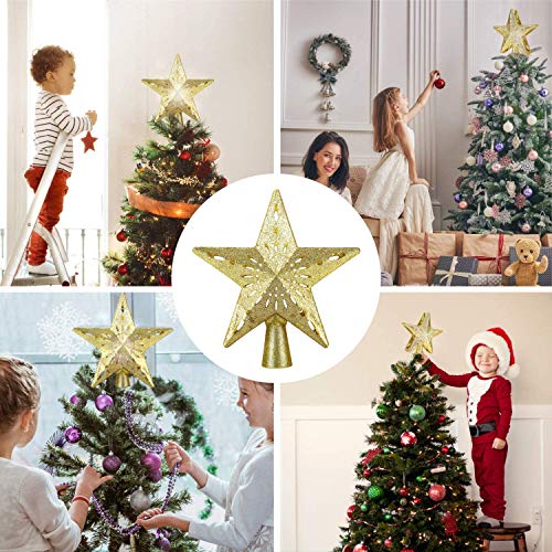 Charlemain Puntale per Albero di Natale, Stella per Punte Albero di Natale Decorazioni per Punte Albero di Natale Topper per Albero di Natale