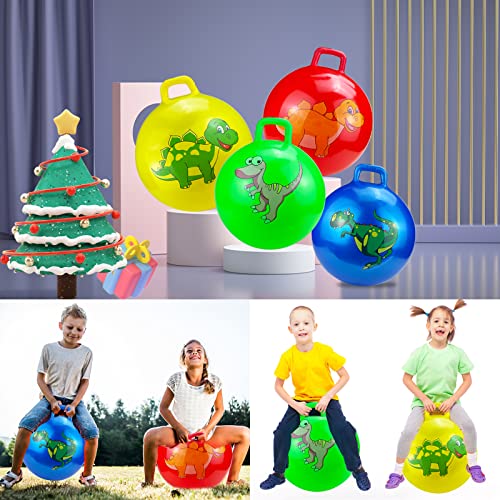 Jumping Bouncy Balls,Sport Bounce Balls with Handles for Kids Balls 18