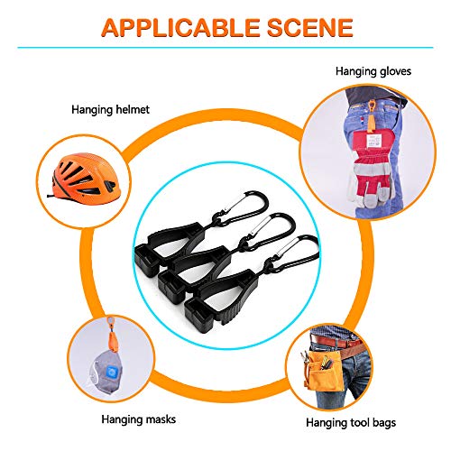 3pcs Glove Grabber Clip Holder work Safety Clip Glove Keeper, Guard Labor Worker Glasses Helmets Hanger Clamp Grabber Catcher (Black 10pcs) - Thumbnail 5
