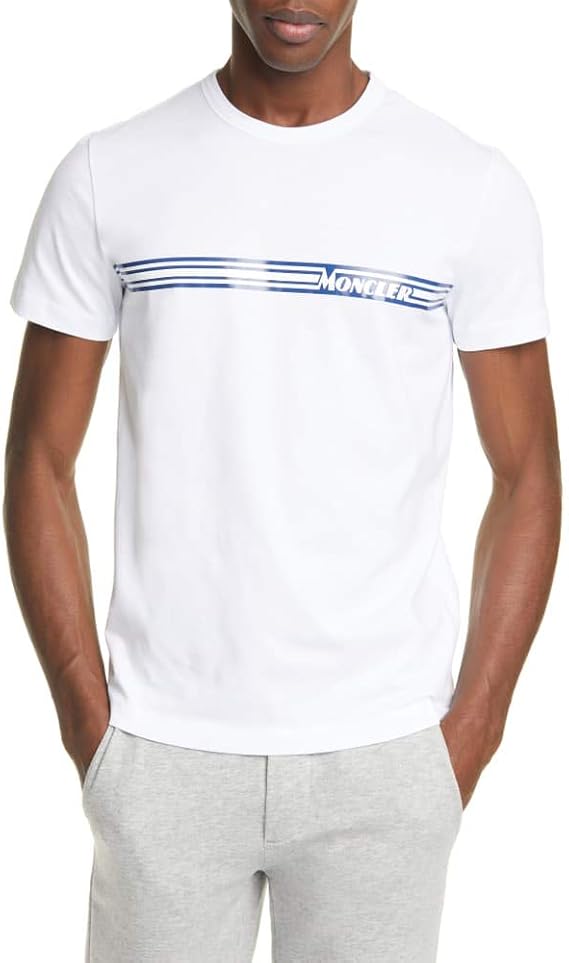 Amazon モンクレール メンズ Tシャツ Stripe Logo T Shirt 並行輸入品 Tシャツ カットソー 通販