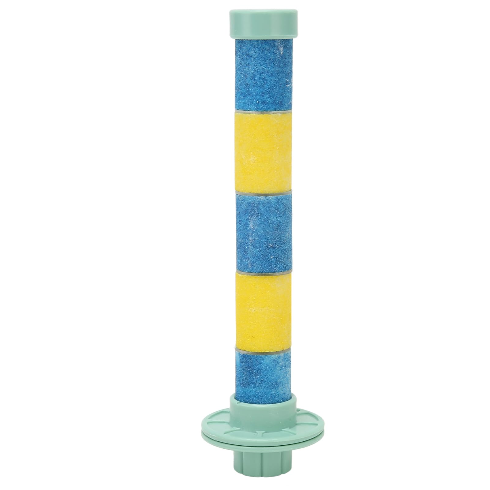 HEEPDD Parrot Perch Bird Quartz Sand Perch High Durability Bird Stand Toy Paw Beak Grinding Pet Bird Cage Stand for Bird Parrot Bird Cage Accessories (Blue Yellow)