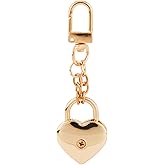 Mikovivi Gold Heart Padlock Bag Charms, Heart Shaped Key Chain Purse Charms Fashion Bag Accessories for Women Handbag Purse Chain