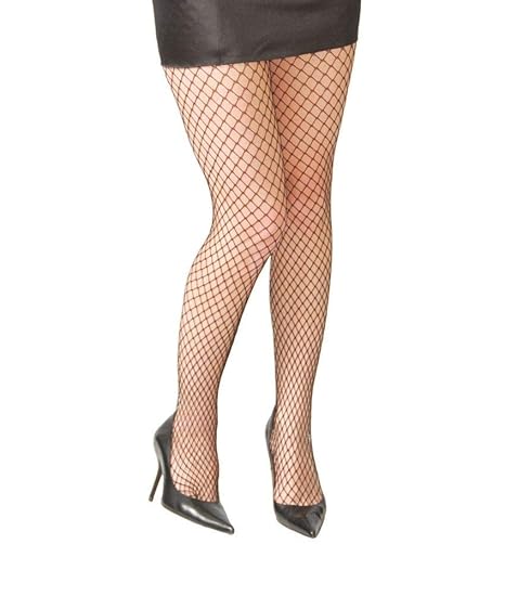shoperama Schwarze Netzstrumpfhose in unterschiedlichen Maschengrößen Fischnetz-Strumpfhose sexy Kostüm-Zubehör