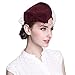 Lady Womens Dress Fascinator Wool Felt Pillbox Hat Party Wedding Bow Veil A082