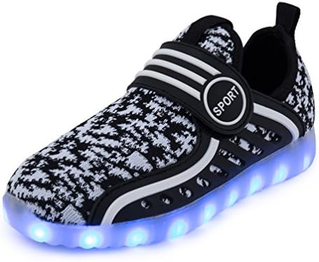KEVENI Light Up Shoes Led Luminous Sneakers For Kids Boys Girls On Party BLACK 27