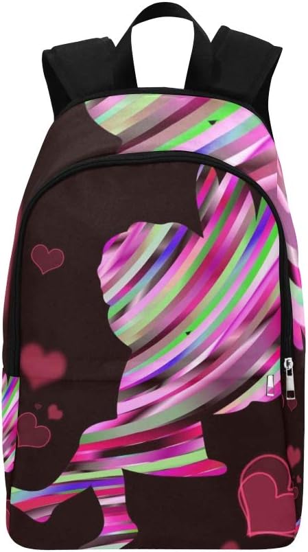 AIKENING Angel Love Rainbow Colors Spiral Guardian Angel Casual Daypack Travel Bag College School Backpack for Mens and Women