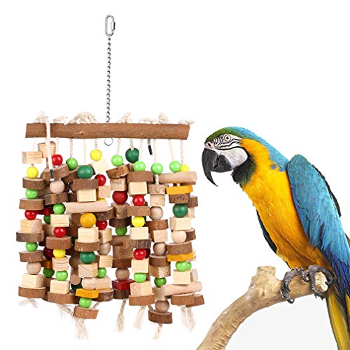 KINTOR Large Parrot Chewing Toy Bird Cage Heavy Duty Bite Toys African Grey Macaws Cockatoos Eclectus Amazon