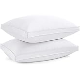 puredown® Goose Feather Down Pillows King Size Set of 2, 100% Cotton Cover, Luxury Hotel Collection Pillow, Soft Fluffy Medium Firm Bed Pillow for Back, Stomach or Side Sleeper.