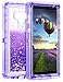 Coolden Galaxy Note 9 Case, Luxury Floating Glitter Case Sparkle Bling Quicksand Cover Clear Heavy Duty Bumper Dual Layer Anti-Drop PC Frame TPU Back for Samsung Galaxy Note 9, Purple