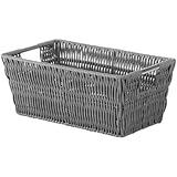 Whitmor Rattique Small Shelf Tote Grey