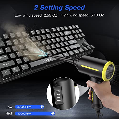 Compressed Air Duster, 500watts Electric Air Duster for Computer