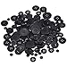 Shappy Black Buttons Resin Buttons Set Basic Button for Sewing, Scrapbooking and Craft Ornament, Assorted Size, Round, 160 Pieces
