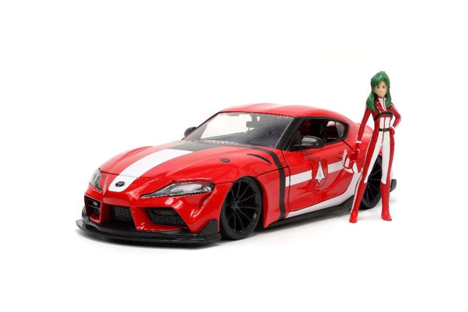 Robotech 1:24 2020 Toyota Supra Die-cast Car w/ 2.75" Miriya Sterling Figure, Toys for Kids and Adults