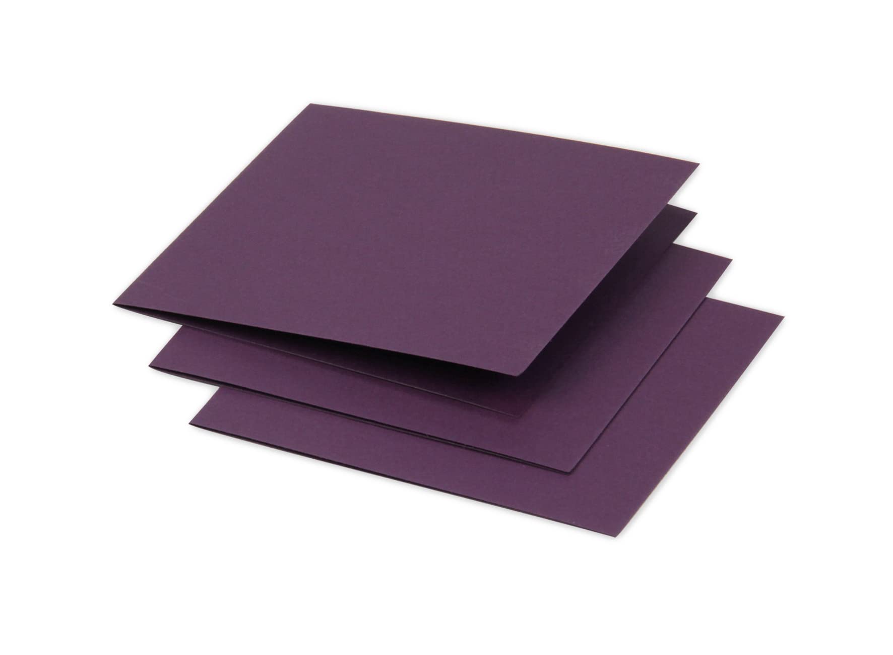 Clairefontaine 16121C Pack of 25 Double Cards Square (11.6x11.6cm) 210gsm Blackcurrant Invitation Correspondence Cardboard Pollen range Smooth Premium Paper