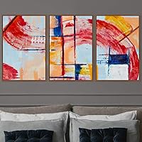 3 Piece Framed Canvas Wall Art Abstract Colorful Pictures Canvas Prints Home Artwork Decoration for Living Room,Bedroom - 16