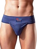 S&C JockStrap Gym Athletic Cotton Supporter with Cup Pocket for Mens Gym (Navy Blue) S