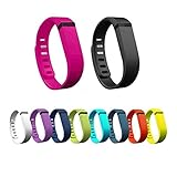 Ecsem® New 10pcs Colorful Large Replacement Wristband Band with Clasps for Fitbit Flex Only /No Tracker/ Wireless Activity Bracelet Sport Wristband Fit Bit Flex Bracelet Sport Arm Band Armband Fitness Case
