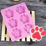 Clearance Tuscom 17.5x13.8x1.8cm Cat Paw Print Silicone Cookie Cake Mold,Candy Chocolate Mold Soap Ice Cube Mold (Pink)