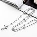 Crystal Rosary Beads 6mm Round Metal with 6pcs Metal Flowers And Cross