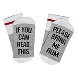 Unisex Christmas Valentine's Day Cotton Crew Socks IF YOU CAN READ THIS RUM Novelty Funky Slipper Socks