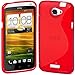 Cimo S-Line Back Case Flexible TPU Cover for HTC One X, One X+ - Red