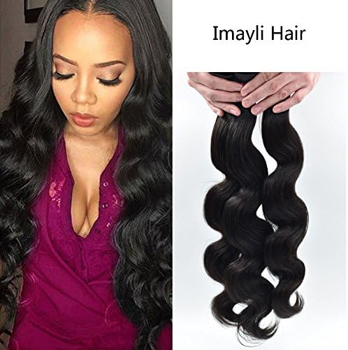 Imayli Hair Brazilian Virgin 3 Bundles Body Wave Unprocessed Human Hair Natural Color (14"16"18 INCHS)