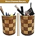 iBambooMart Bamboo Utensils Holder with 2 Thick Walls of Wood