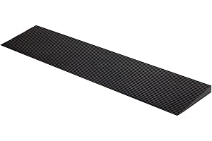 CINNYE 1.6'' Rise Solid Rubber Wheelchair Ramp,Threshold Ramp Used for Thresholds,Doorways and Bathroom(High:1.6 Inch(Pack of 1)) Black