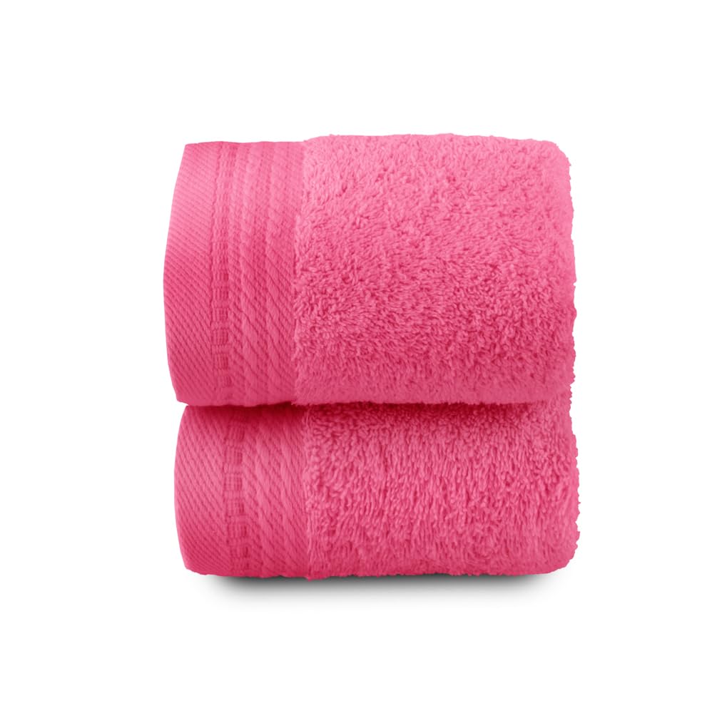 Top Towel - Premium - Large Bath Towels - Bath Towels - 2 Face Towels or Bidet -30x50cm - 100% Cotton - 600g - Strawberry