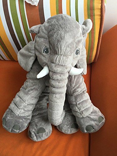 Animal Elefante almohada, 100% algodón, diseño de peluche para decorar