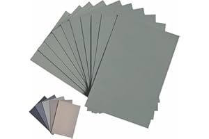 MAIMOUFIN 10Sheets Sanded Pastel Paper for Artists,15.4"X10.7"Grey Pastel Paper for Dry,Wet Painting Sanded Art Paper for Pastels Pencils & Charcoal Soft Oil Pastels (Grey)
