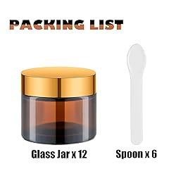 Lil Ray 2 Oz Glass Cream Jars with Gold Lid, Empty