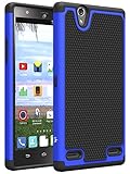 ZTE Lever Case, LK [Shock Absorption ] Impact Resistant Hybrid Dual Layer Armor Defender Protective Case Cover for ZTE Lever LTE (Blue)