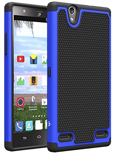 ZTE Lever Case, LK [Shock Absorption ] Impact Resistant Hybrid Dual Layer Armor Defender Protective Case Cover for ZTE Lever LTE (Blue)