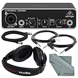 Photo Savings Behringer U-PHORIA UMC22 2in2out USB Audio Interface and Accessory Bundle w/Headphones + Xpix 1/4