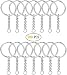 Metal Split Keychain Ring Parts - 100 Key Chains With 25mm Open Jump Ring and Connector - Make Your Own Key Ring primary