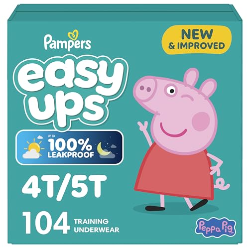 Pampers Easy Ups Training Underwear Peppa Pig Size 6 4T-5T, 104 Count