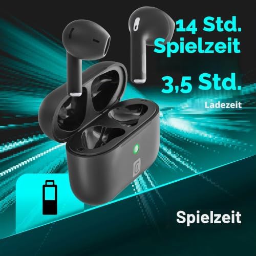 | Crystal | TWS Bluetooth 5.0 Kabelloser In-Ear-Kopfhörer mit Ladebox – Umgebungsgeräuschunterdrückung – Sprechzeit: 3,5 Stunden – Aufladen: 1,5 Stunden – Reichweite: 10 m Schwarz